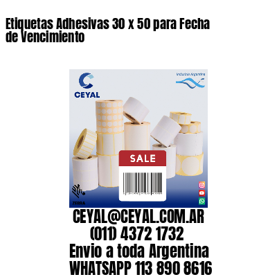 Etiquetas Adhesivas 30 x 50 para Fecha de Vencimiento