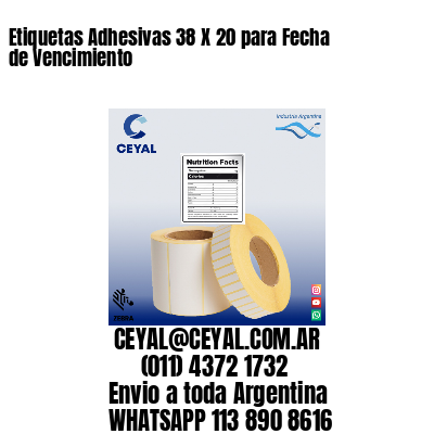 Etiquetas Adhesivas 38 X 20 para Fecha de Vencimiento