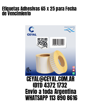 Etiquetas Adhesivas 65 x 25 para Fecha de Vencimiento