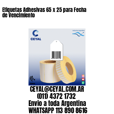 Etiquetas Adhesivas 65 x 25 para Fecha de Vencimiento