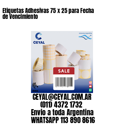Etiquetas Adhesivas 75 x 25 para Fecha de Vencimiento