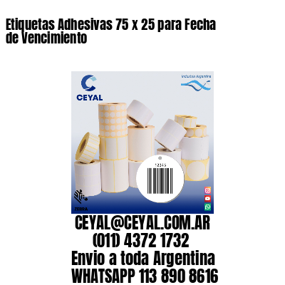 Etiquetas Adhesivas 75 x 25 para Fecha de Vencimiento