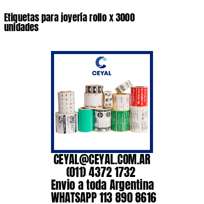 Etiquetas para joyería rollo x 3000 unidades