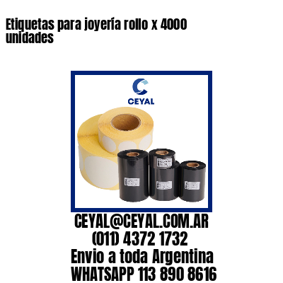 Etiquetas para joyería rollo x 4000 unidades