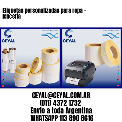 Etiquetas personalizadas para ropa – lenceria