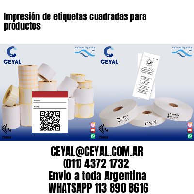 Impresión de etiquetas cuadradas para productos