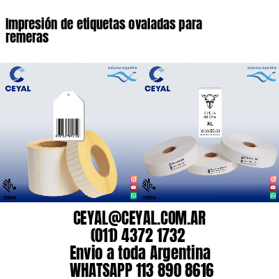 Impresión de etiquetas ovaladas para remeras