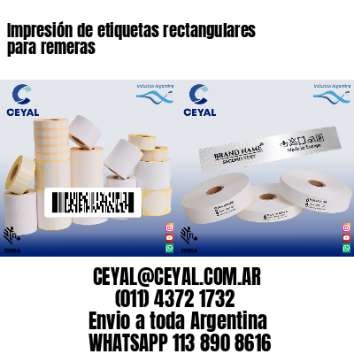 Impresión de etiquetas rectangulares para remeras