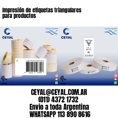 Impresión de etiquetas triangulares para productos