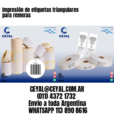Impresión de etiquetas triangulares para remeras