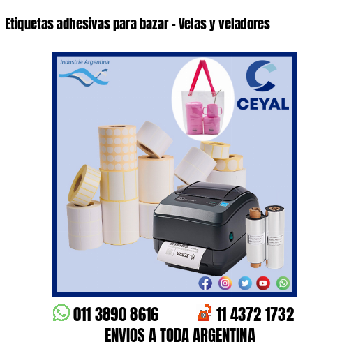Etiquetas adhesivas para bazar – Velas y veladores