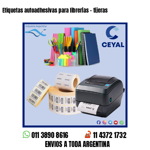 Etiquetas autoadhesivas para librerías – tijeras