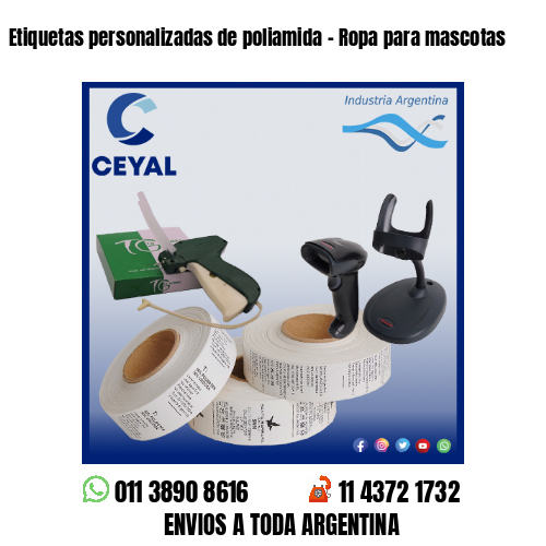 Etiquetas personalizadas de poliamida – Ropa para mascotas
