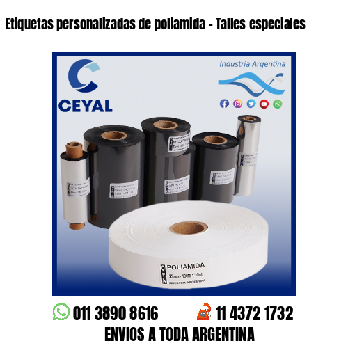 Etiquetas personalizadas de poliamida – Talles especiales