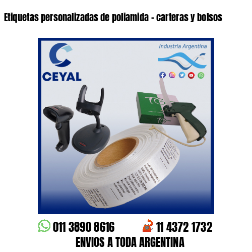 Etiquetas personalizadas de poliamida – carteras y bolsos