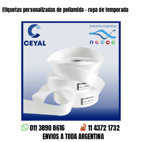 Etiquetas personalizadas de poliamida – ropa de temporada