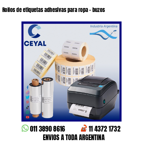 Rollos de etiquetas adhesivas para ropa – buzos