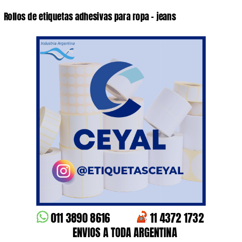 Rollos de etiquetas adhesivas para ropa - jeans