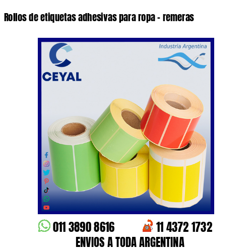 Rollos de etiquetas adhesivas para ropa – remeras