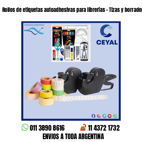Rollos de etiquetas autoadhesivas para librerías – Tizas y borradores