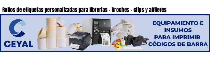 Rollos de etiquetas personalizadas para librerías - Broches - clips y alfileres