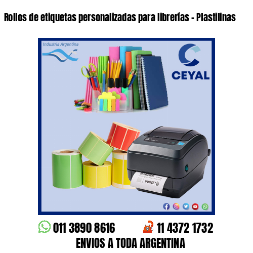 Rollos de etiquetas personalizadas para librerías – Plastilinas