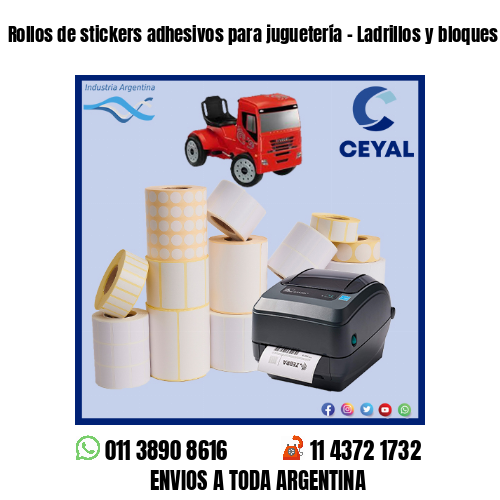 Rollos de stickers adhesivos para juguetería – Ladrillos y bloques