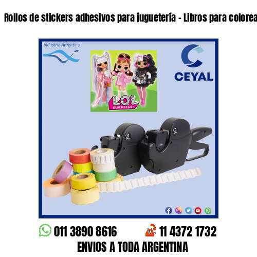 Rollos de stickers adhesivos para juguetería – Libros para colorear