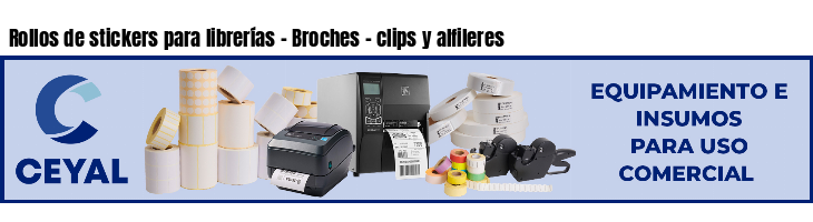 Rollos de stickers para librerías - Broches - clips y alfileres