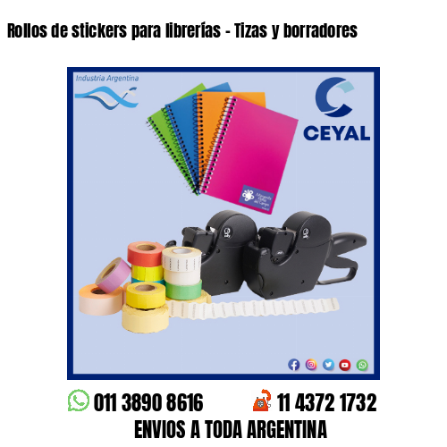 Rollos de stickers para librerías – Tizas y borradores