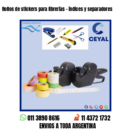Rollos de stickers para librerías – índices y separadores