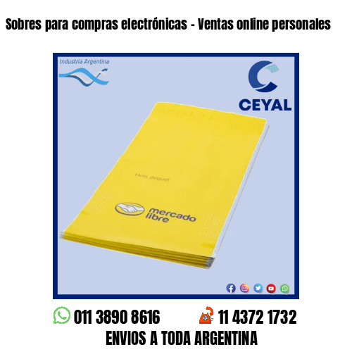 Sobres para compras electrónicas – Ventas online personales