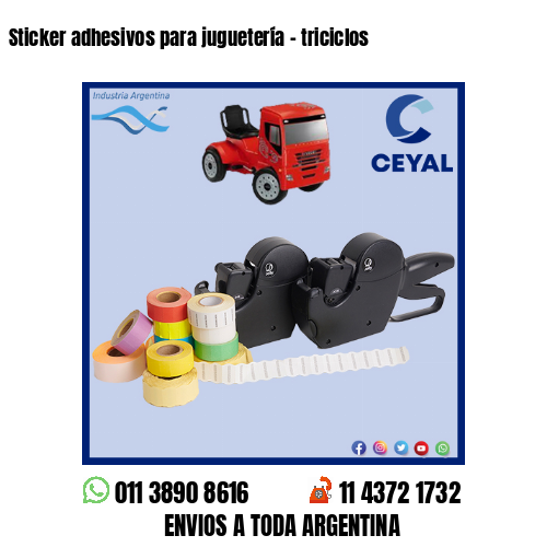 Sticker adhesivos para juguetería – triciclos