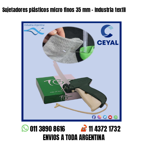Sujetadores plásticos micro finos 35 mm – Industria textil