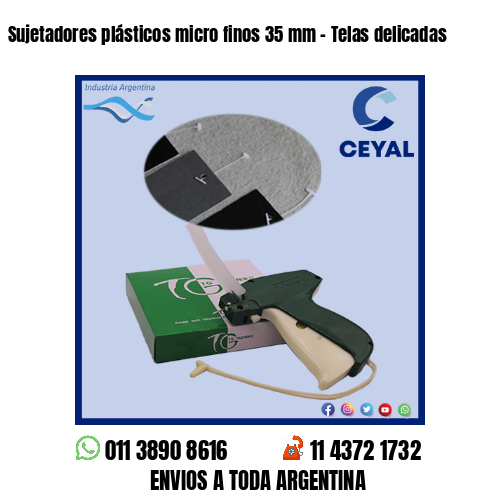 Sujetadores plásticos micro finos 35 mm – Telas delicadas