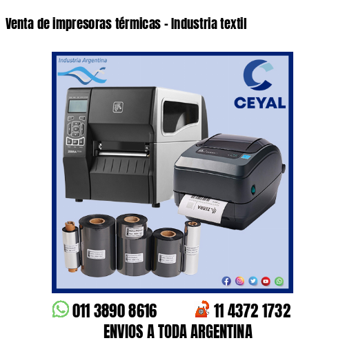 Venta de impresoras térmicas – Industria textil