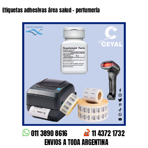 Etiquetas adhesivas área salud – perfumeria