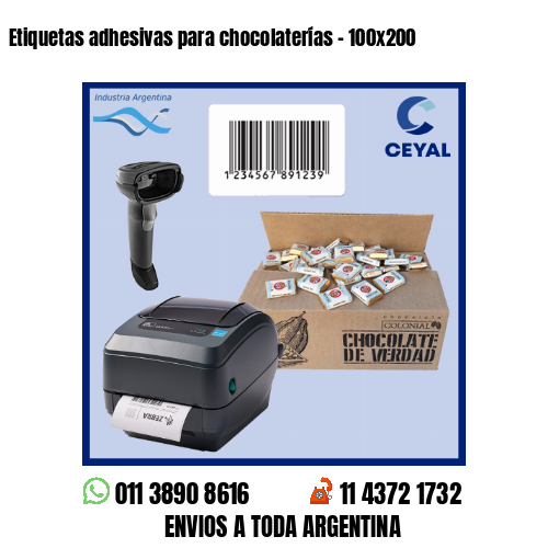 Etiquetas adhesivas para chocolaterías – 100×200