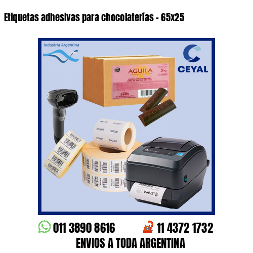 Etiquetas adhesivas para chocolaterías – 65×25