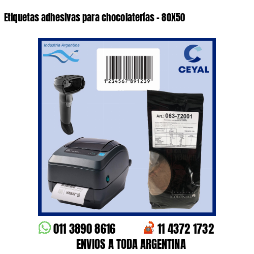 Etiquetas adhesivas para chocolaterías – 80X50