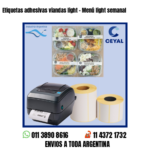 Etiquetas adhesivas viandas light – Menú light semanal