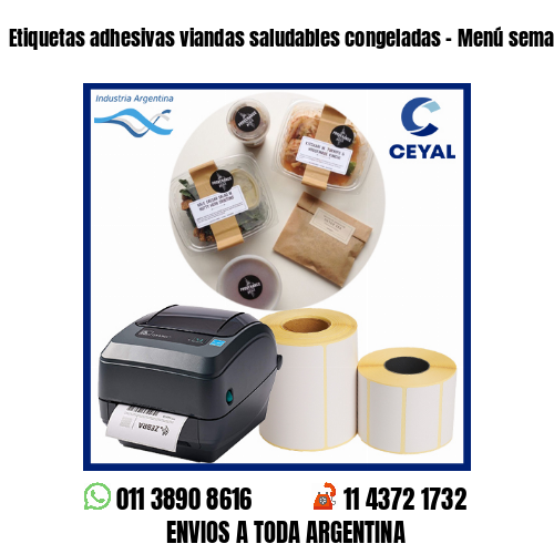 Etiquetas adhesivas viandas saludables congeladas – Menú semanal