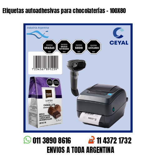 Etiquetas autoadhesivas para chocolaterías – 100X80