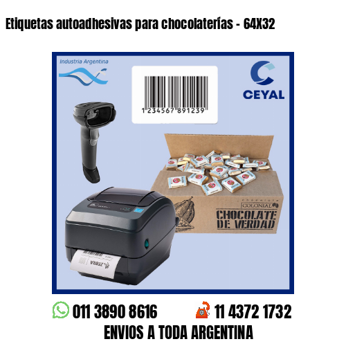 Etiquetas autoadhesivas para chocolaterías – 64X32