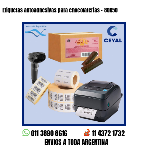 Etiquetas autoadhesivas para chocolaterías – 80X50