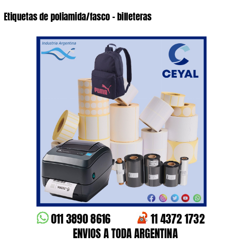 Etiquetas de poliamida/fasco – billeteras