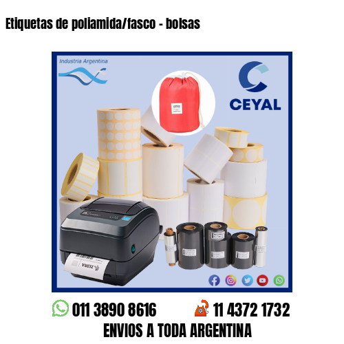 Etiquetas de poliamida/fasco – bolsas