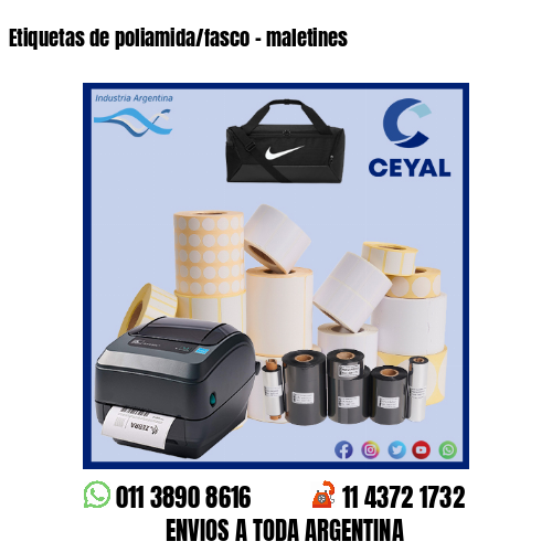 Etiquetas de poliamida/fasco – maletines