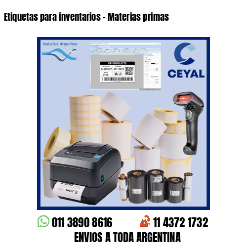 Etiquetas para inventarios – Materias primas