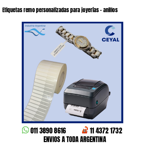 Etiquetas remo personalizadas para joyerías – anillos